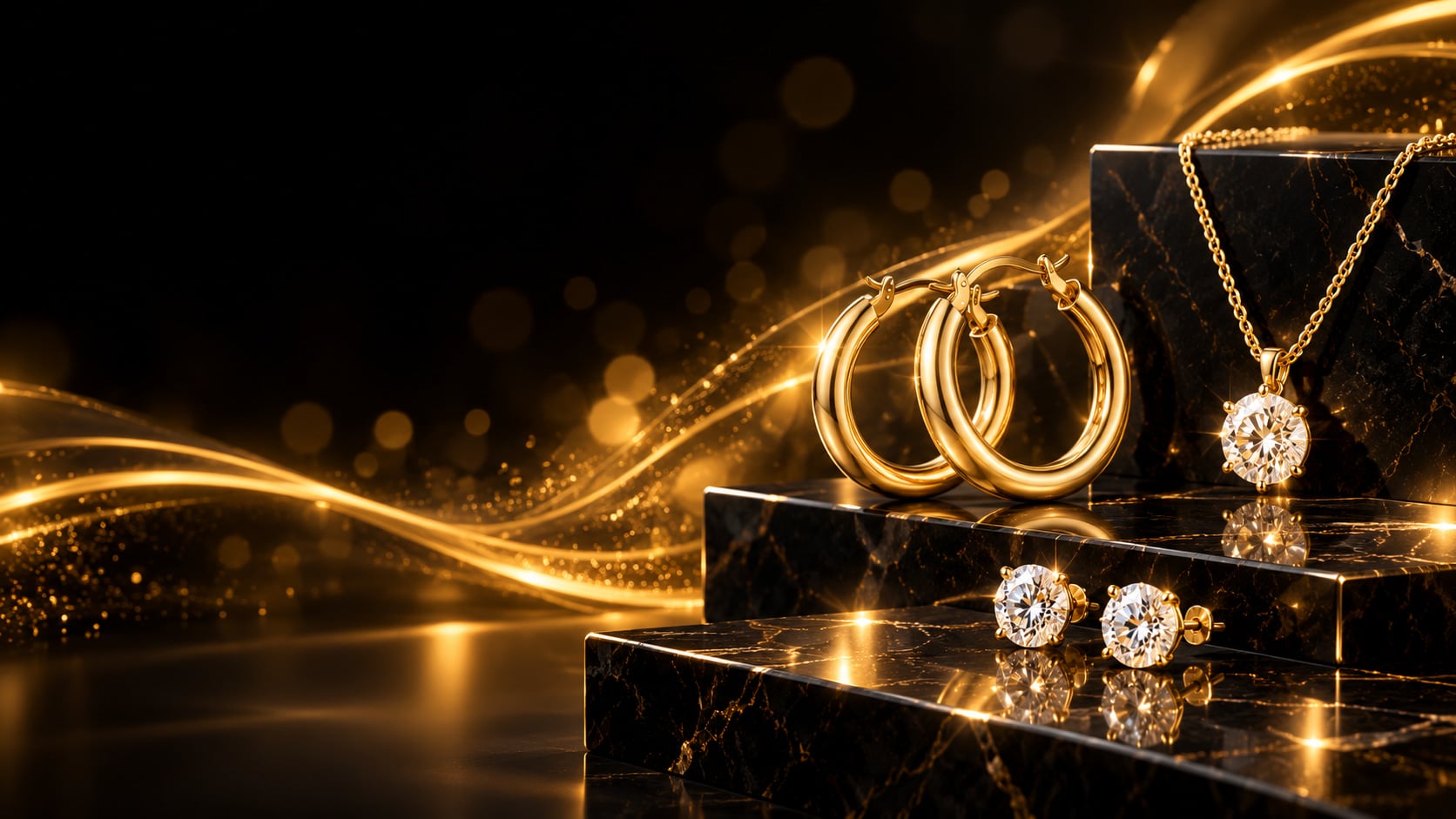 Iris solitaire studs in 14K gold